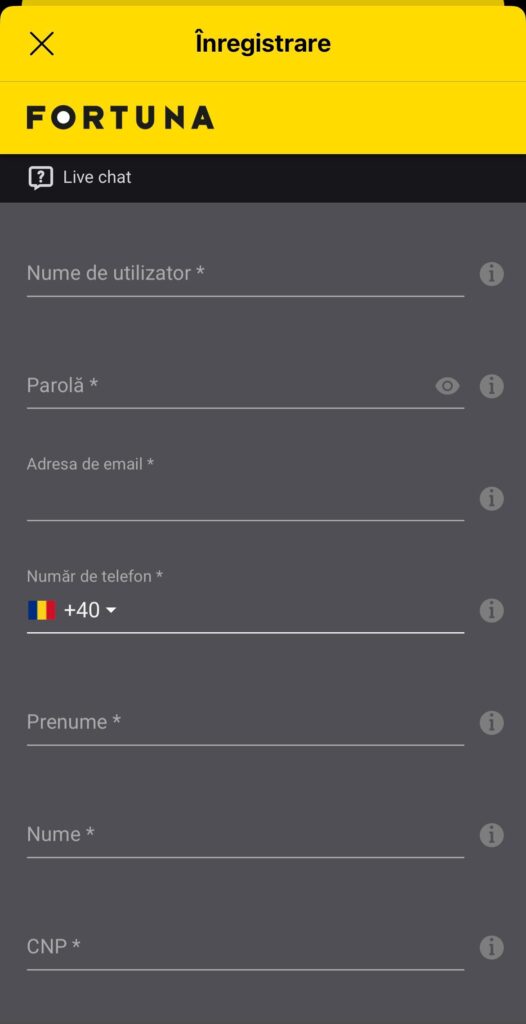 inregistrare efortuna