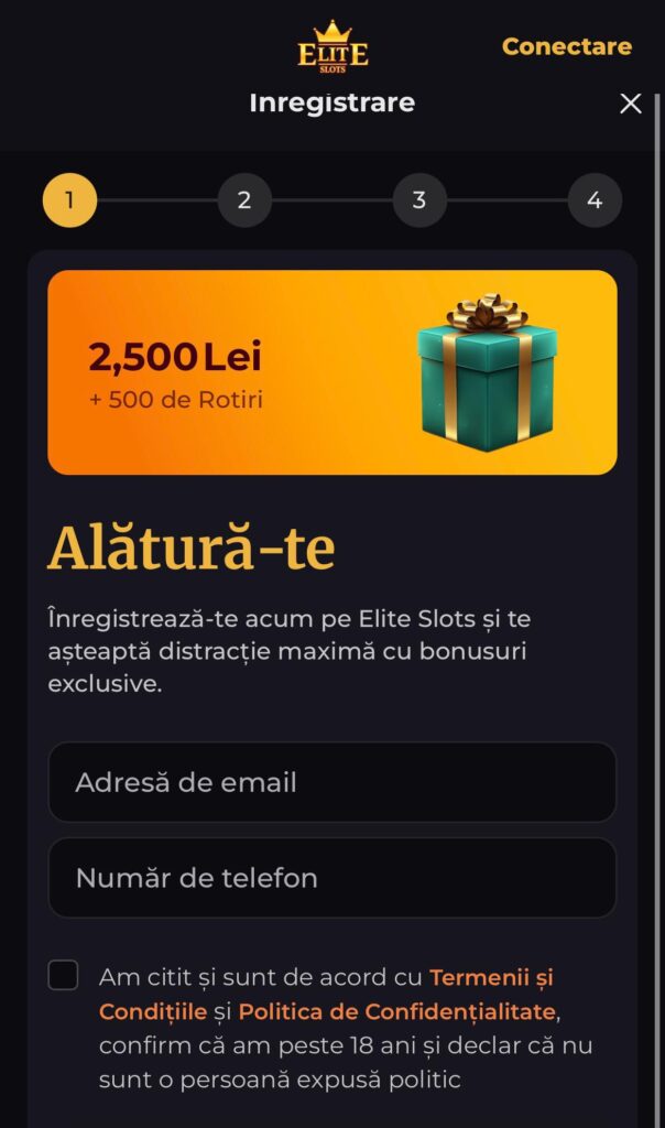 inregistrare elite slots