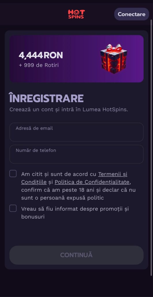 inregistrare hotspins