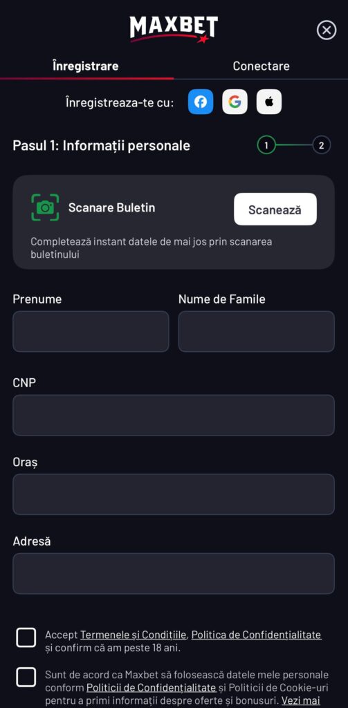 inregistrare maxbet